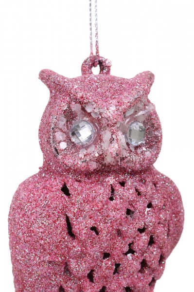 Декоративная подвеска Сова 10,5 см розовый HF2K975