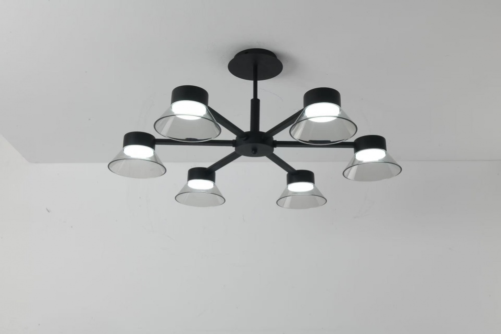 Люстра стельова Luminaria Adel 6xGX53 прозорий/чорний ADEL 6xGX53 BLACK