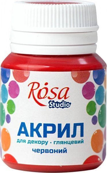 Акрил для декору Червоний, глянцевий 20 мл Rosa Studio