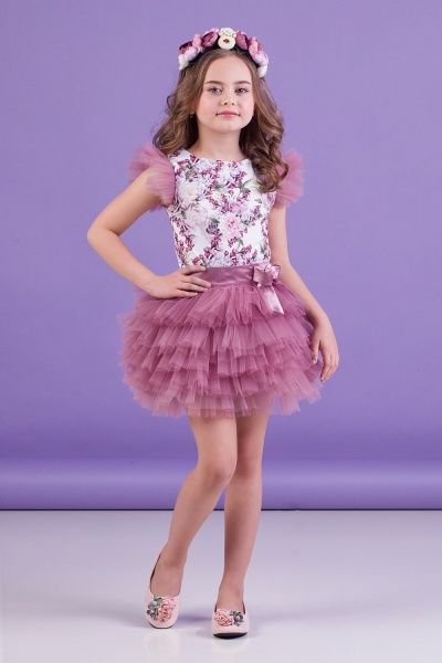 Комплект Zironka блузка та спідниця р.128 пудровий Z2-64-0001-2 