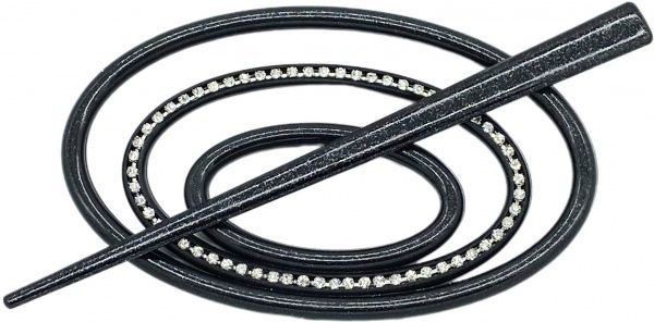 Заколка Овал 2 Элит 60х100 мм черный В0022-12а MISLT