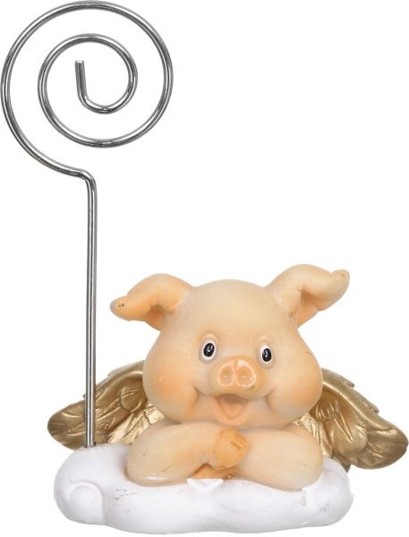 Декорация новогодняя Сувенир-держатель визиток Свинка мультяшная 5,5х8 см ZY1908-29AB 