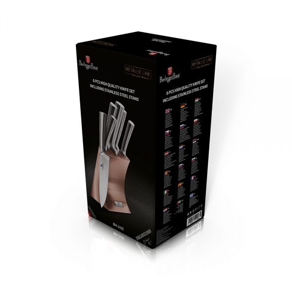 Набор ножей в колоде Metallic Line ROSE GOLD Edition 6 предметов BH 2451 Berlinger