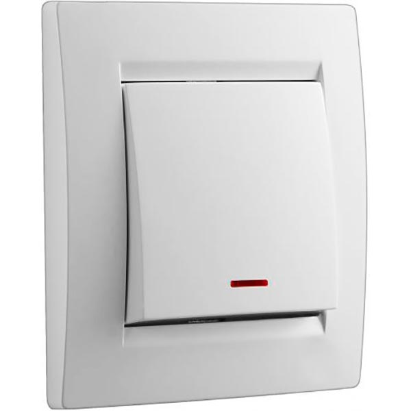 Вимикач одноклавішний UP! (Underprice) One з підсвіткою 220В білий 706-0202-111