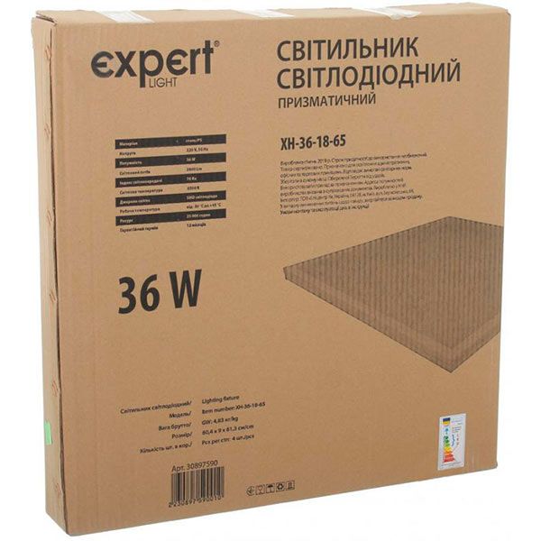 Світильник світлодіодний Expert ДВО XH-36-18-65 36 Вт IP20 білий 