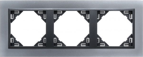 Рамка трехместная Efapel ANIMATO Logus универсальная металлик алюминий 90930 TAS