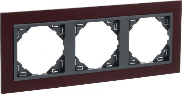 Рамка тримісна Efapel ANIMATO Logus універсальна металік червоний 90930 TBS