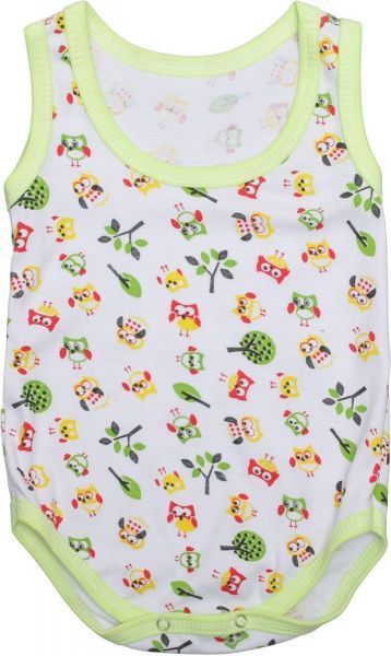 Боди детское Domtex Совята белый с салатовым 155722