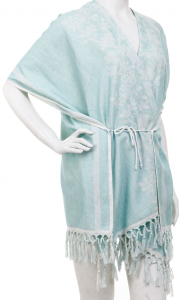 Пончо махрове бірюзовий 