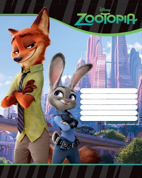 Зошит шкільний Зоотрополіс 18 аркушів у клітинку Міцар+