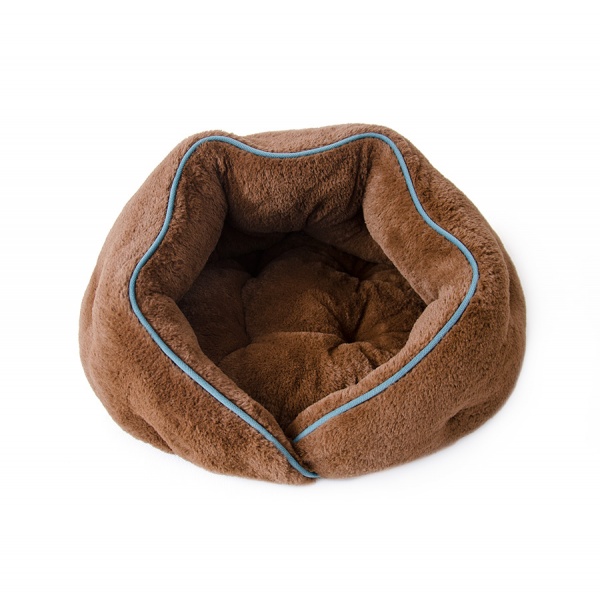 Лежак 10 центів для Джека Ханок коричнево - бірюзовий 48х48х25 см