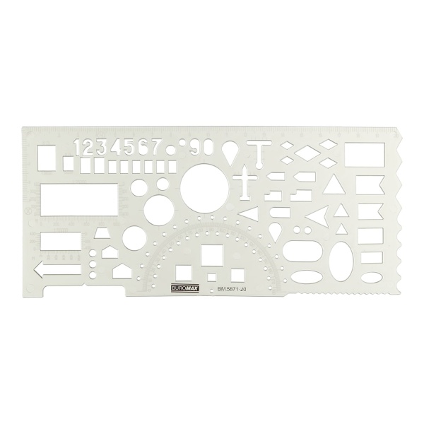 Линейка-трафарет Офицерская 20 см дымчатая Buromax