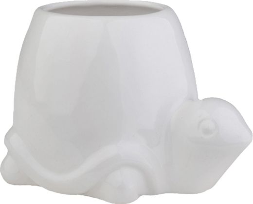 Кашпо керамічне Eterna 3104-9,5 черепаха фігурний білий 