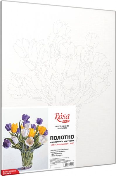 Полотно на картоні з контуром Натюрморт №32 30х40 см Rosa Start 