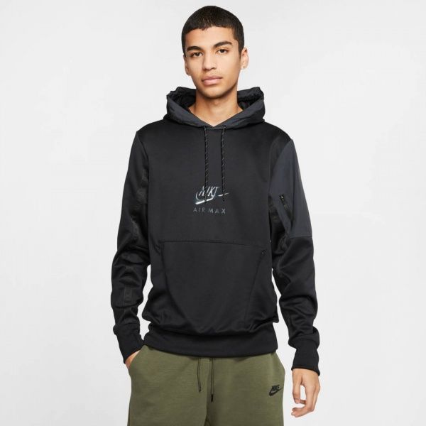 Джемпер Nike M NSW AIR MAX PK PO HOODIE CU0115-010 р. 2XL чорний