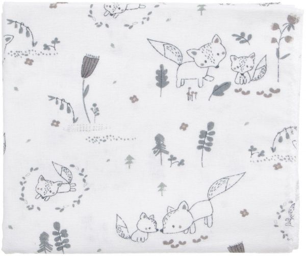 Пеленка Украина напечатанная Лисички 90х110 см белый с черным 