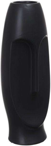 Ваза керамическая черная Face 10х9,5х24 см