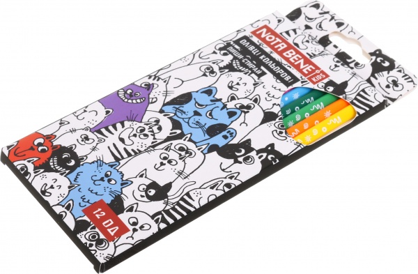 Карандаши цветные Пиши-стирай 12 шт Nota Bene