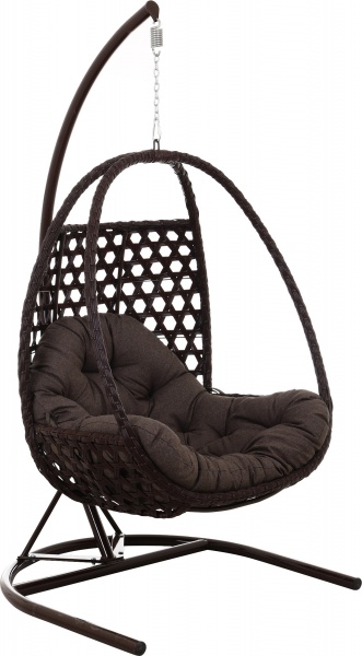 Кресло-кокон Цитрус плетения шестигранник красное дерево