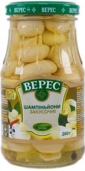 Шампиньоны маринованные Верес закусочные 260 г