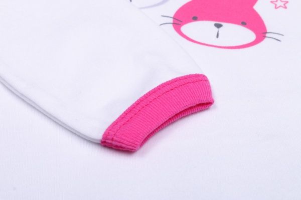 Боди детское для девочки Baby Veres Hello Bunny цельный р.78 бело-розовый 