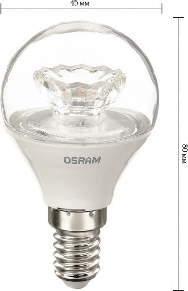 Лампа светодиодная Osram LS P40 5,4 Вт E14 3000 К 220-240 В прозрачная 4052899971622 