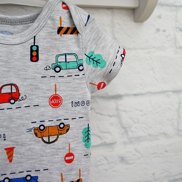 Боди детское для мальчика Blanka Авто р.68 серый 110139 