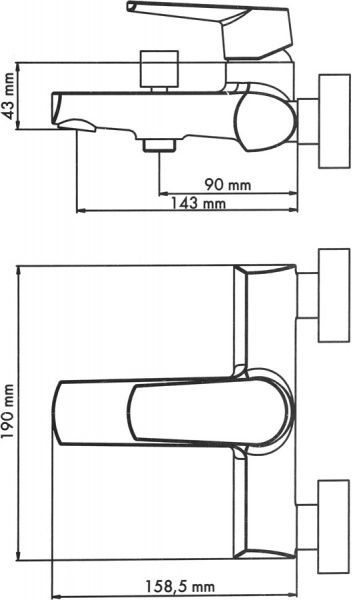 Смеситель для ванны Scandispa Skadi FF35162-2