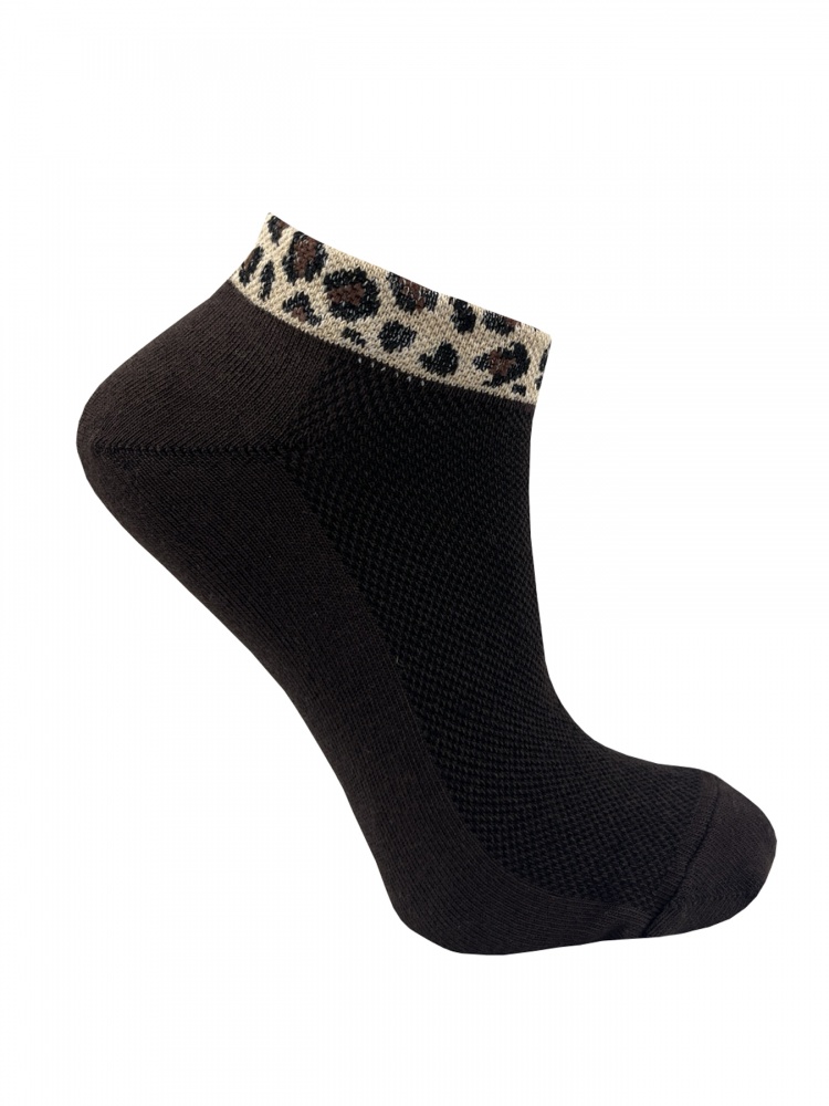 Носки женские Premier Socks Сетка с леопардовым принтом на борту р.23-25 коричневый