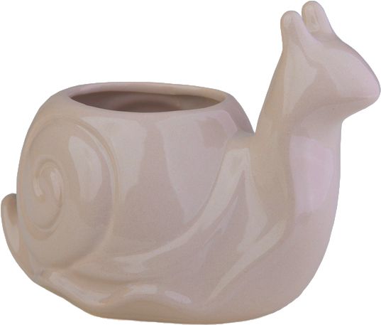 Кашпо керамічне Eterna 3103-13,5 равлик фігурний бежевий 