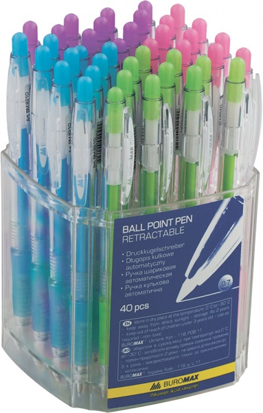 Ручка шариковая Buromax автоматическая корпус ассорти BM.8210 