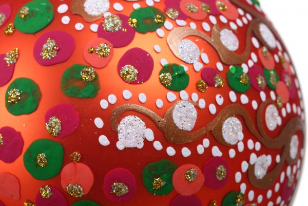 Шар новогодний Тенденция ручной работы d 100 мм красный