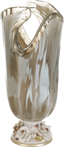 Ваза серая Nabil grey 21x44x21 см White cristal