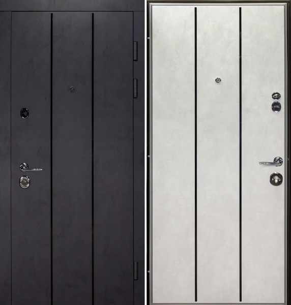 Двері вхідні Булат Гарант 535 бетон антрацит 2050x850 мм праві