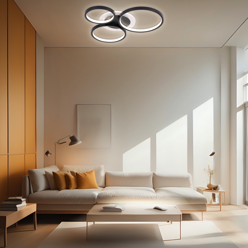 Люстра потолочная Miorro LED Vesta с пультом ДУ металл/пластик 3x56,4 Вт LED-модуль черный 51-311-090