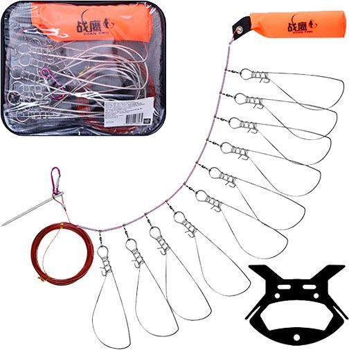 Кукан на 10 отводов с поплавком 8.5м SF23908