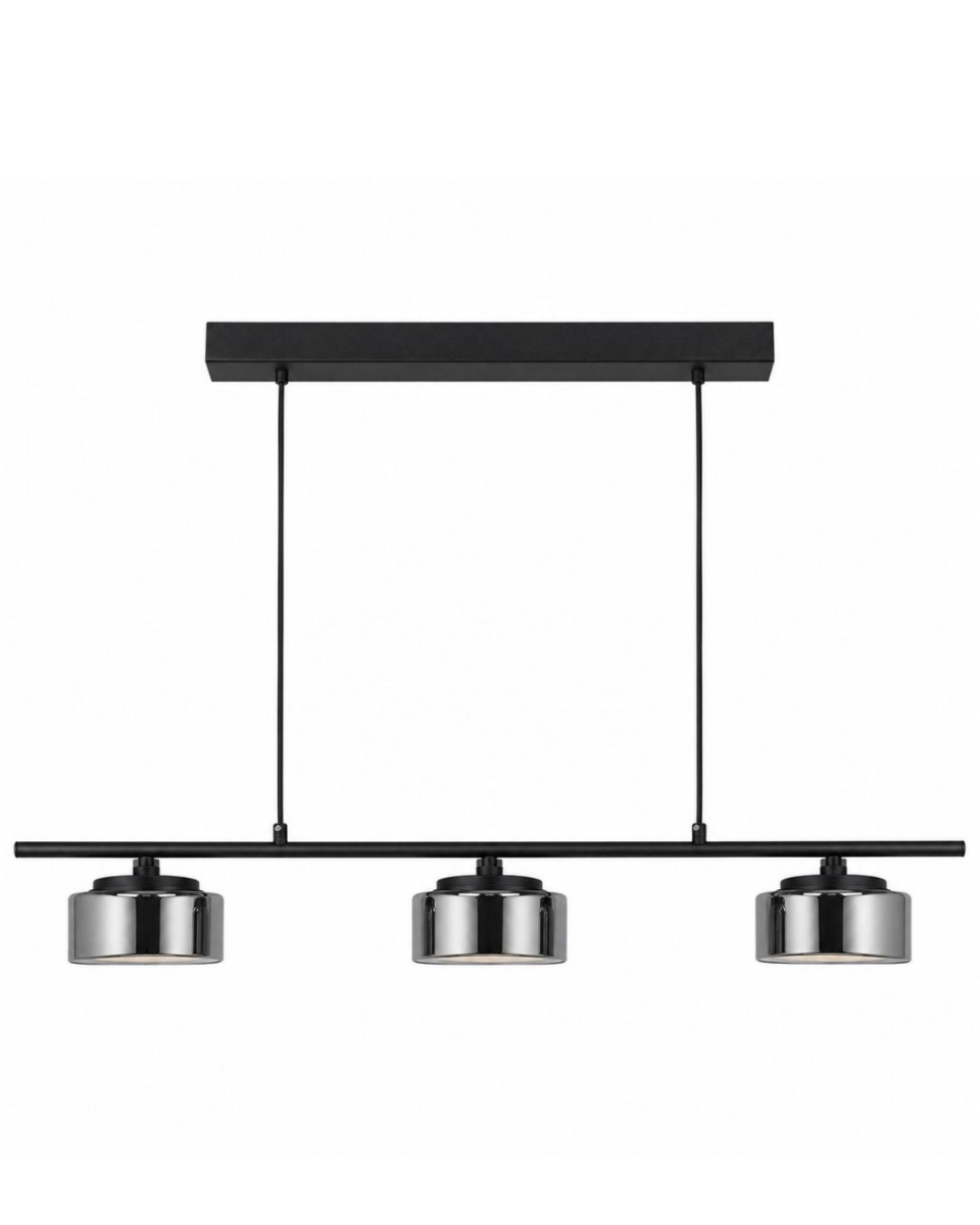 Люстра підвісна LIGHT SET DOVIRA 3PL 3xGX53 чорний/димчастий — фото 1