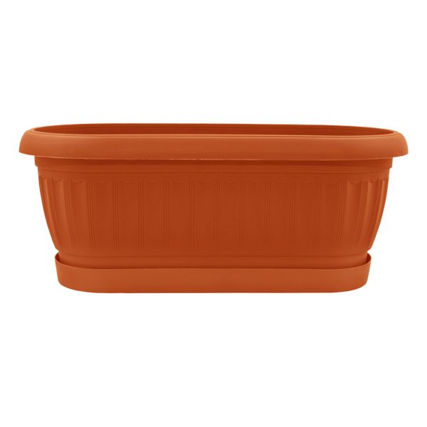 Горшок пластиковый Алеана Терра овальный 1,6л терракот (113054) 