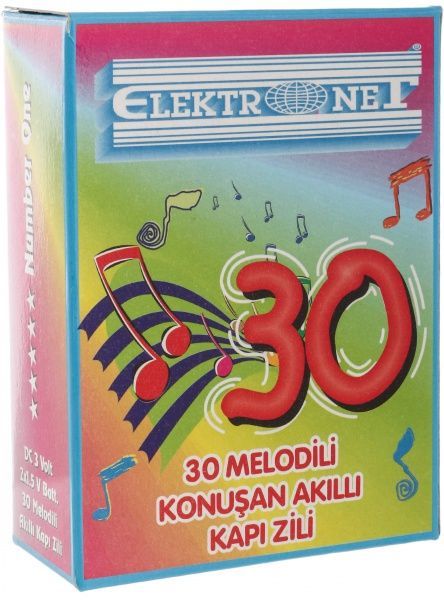 Звонок электрический  Elektronet 30 мелодий 2x1,5 В белый ELK017