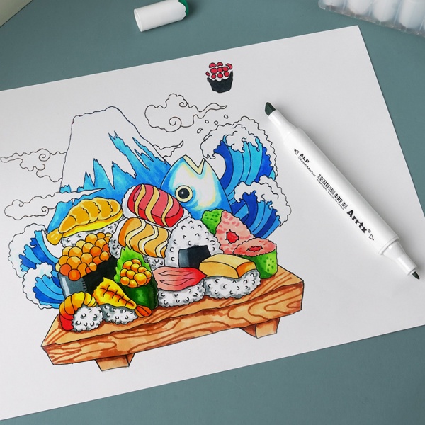 Набор спиртовых маркеров Arrtx Alp ASM-0290B 90 цветов LC302475 