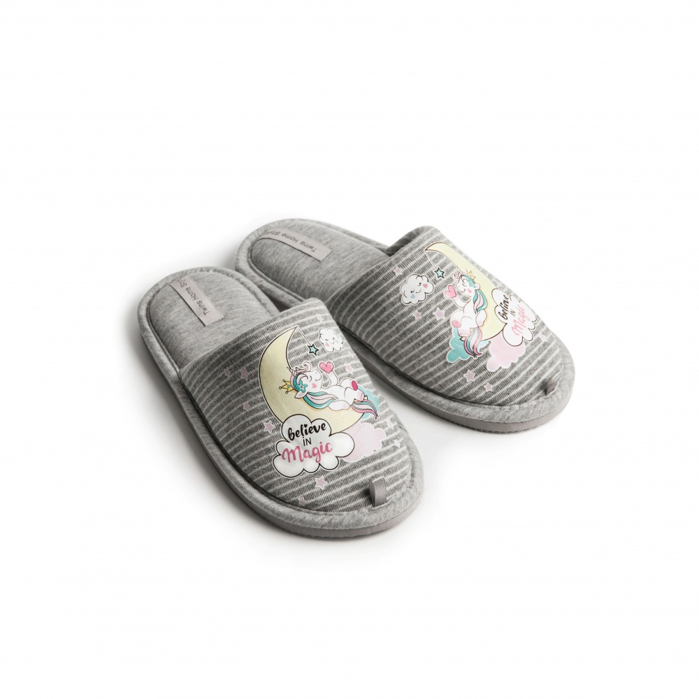 Капці для дівчаток Twins закриті з наліпкою р.30-31 сірий 17357