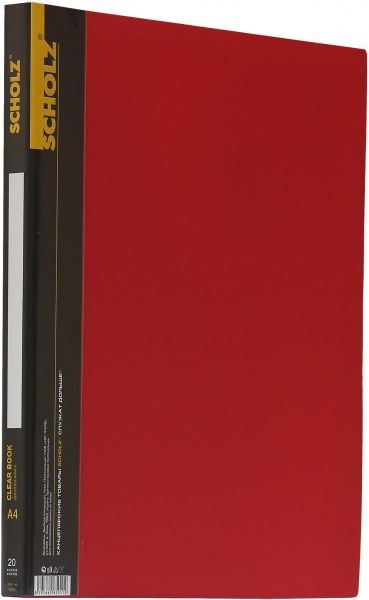 Папка с файлами А4, 20 ф, PP 600мкм, красная SCHOLZ