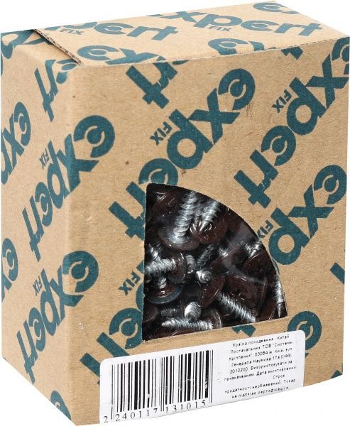 Саморез с прессшайбой острый 4.2x16 мм 250 шт шоколад RAL 8017 EXPERT FIX