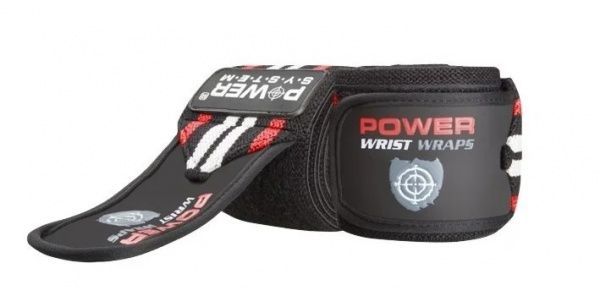 Бинт еластичний Power System р. універсальний Wrist Wraps PS-3500 чорний із червоним
