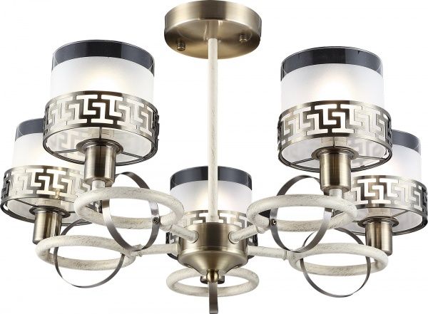 Люстра подвесная Altalusse 5x40 Вт E14 античная бронза/кремовый INL-6148P-05 