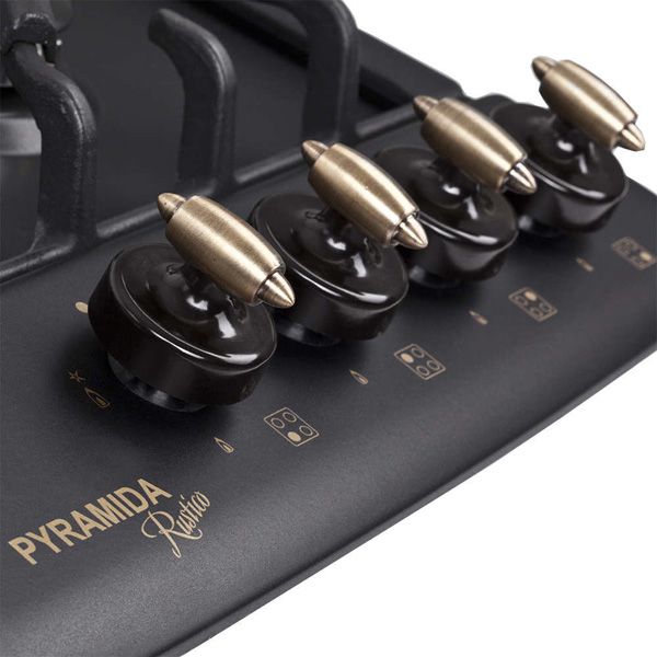 Варильна поверхня газова Pyramida PFE 641 Black  Rustico/R