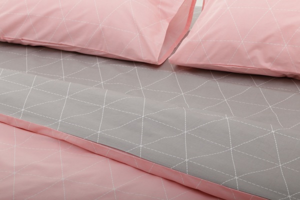 Комплект постельного белья Rhomb 2 140 TC розовый La Nuit 