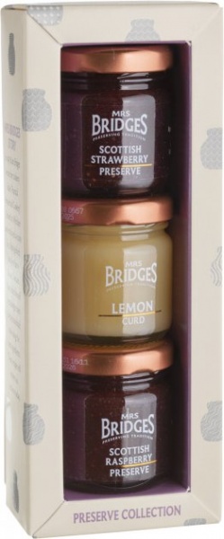 Набор подарочный джем Клубника, джем Малина и Лимонный курд 3х42г Mrs Bridges