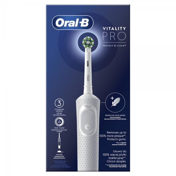 Электрическая зубная щетка Oral-B Vitality Pro Protect X Clean Белая (80367660)