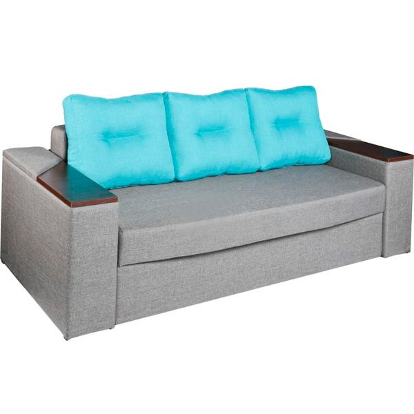 Диван Берегиня Акорд 2500х1050х740 мм сірий/аквамарин